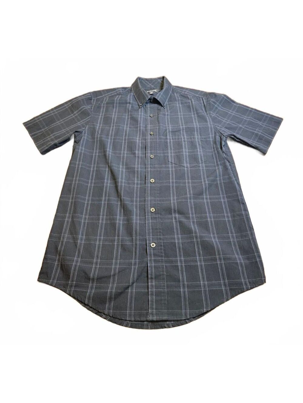 George Men's Short Sleeve Button-Down Plaid Shirt, Size S